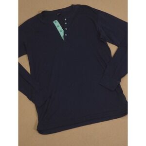 Vintage Patagonia Capilene Henley Shirt Sz L USA Made Baselayer Blue Long Sleeve